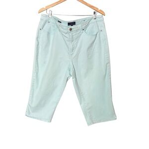 Talbots Plus Teal Denim Pedal Pusher simply flattering collection 16w